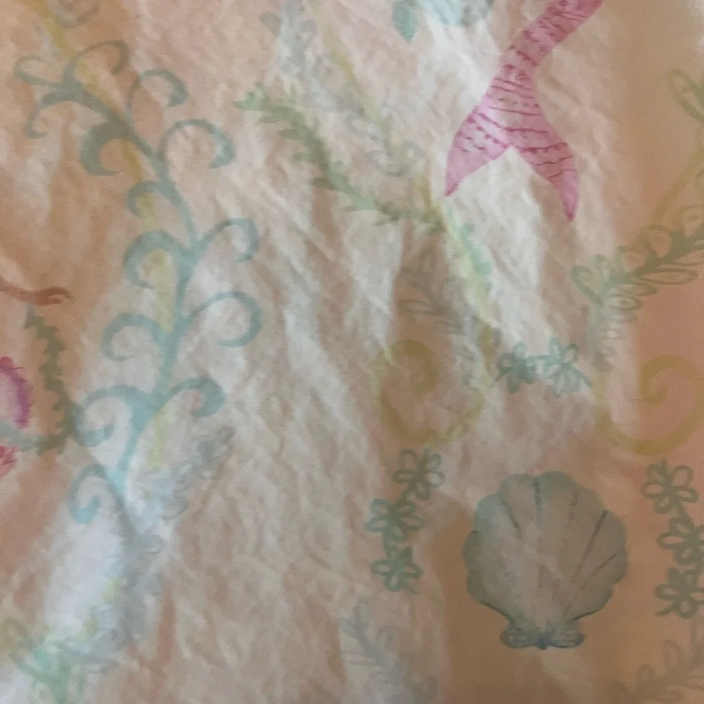 Pottery barn Mermaid Print Bedding twin flat sheet size 💯 cotton